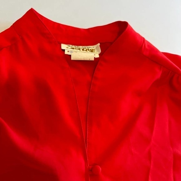 VINTAGE Lady Arrow Mistique red blouse 12 - Picture 8 of 10